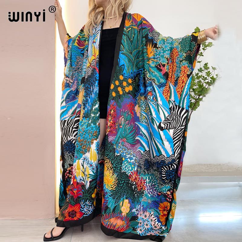 Robe Silk Women - WINYI Kimono Wanita Afrika Timur Tengah,