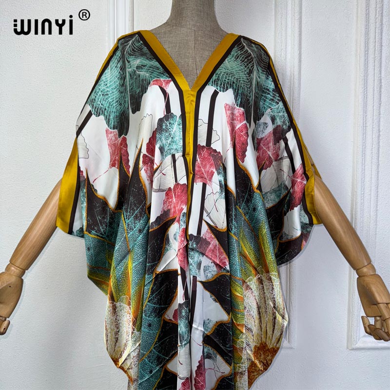 WINYI Musim Panas Afrika V-nec - Robe Silk Women ulasan dan harga