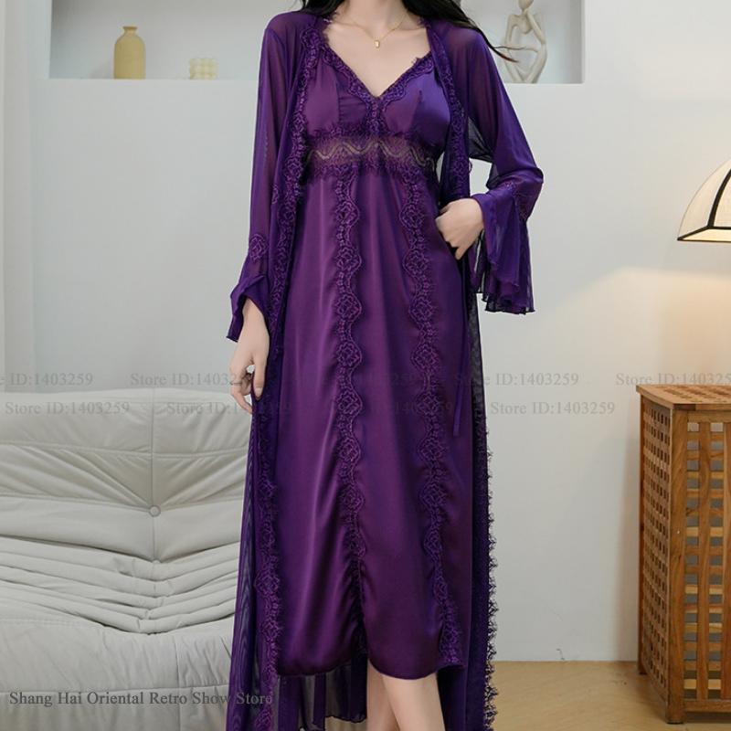 Gaun Set Gamis Twinset Panjang - Robe Silk Women ulasan dan harga