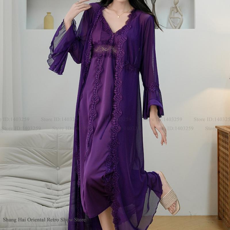Gaun Set Gamis Twinset Panjang - Robe Silk Women ulasan dan harga